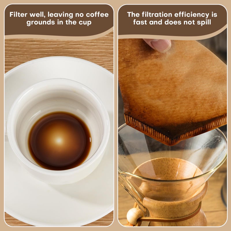 RUOYING #2 Natural Brown Paper Cone Coffee Filters, Unbleached Coffee Filter 2, Fit 2~6 Cup Cuisinart Black & Decker Coffee Maker & #2 Cone Drippers, Replace Melitta Filters No.2 (100) - Image 3